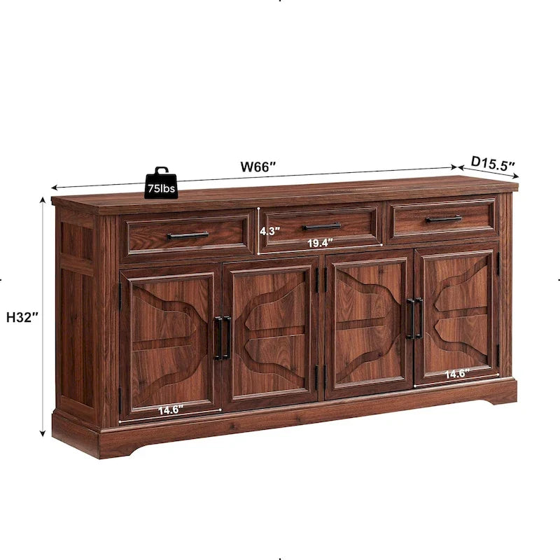 Buffet-Sideboard im Landhausstil, Kaffeebar und Weinbar für das Esszimmer - N/A