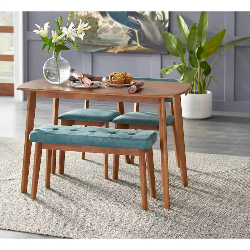 4-teiliges Esszimmer-Set aus Massivholz Simple Living Nettie