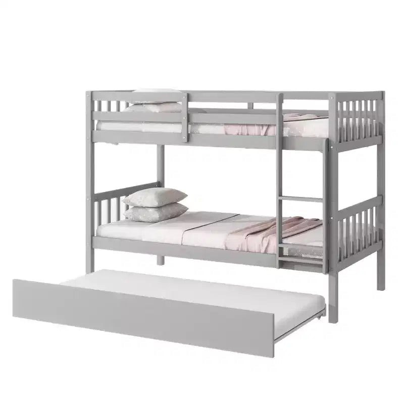 Modern stapelbed van hout, eenpersoons boven eenpersoons, met onderschuifbed, om te bouwen tot 2 bedden