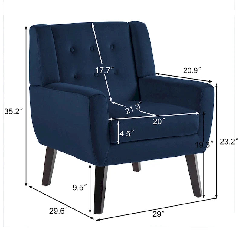 Set aus 2 Samt-Akzentstühlen mit Armlehnen für das Wohnzimmer