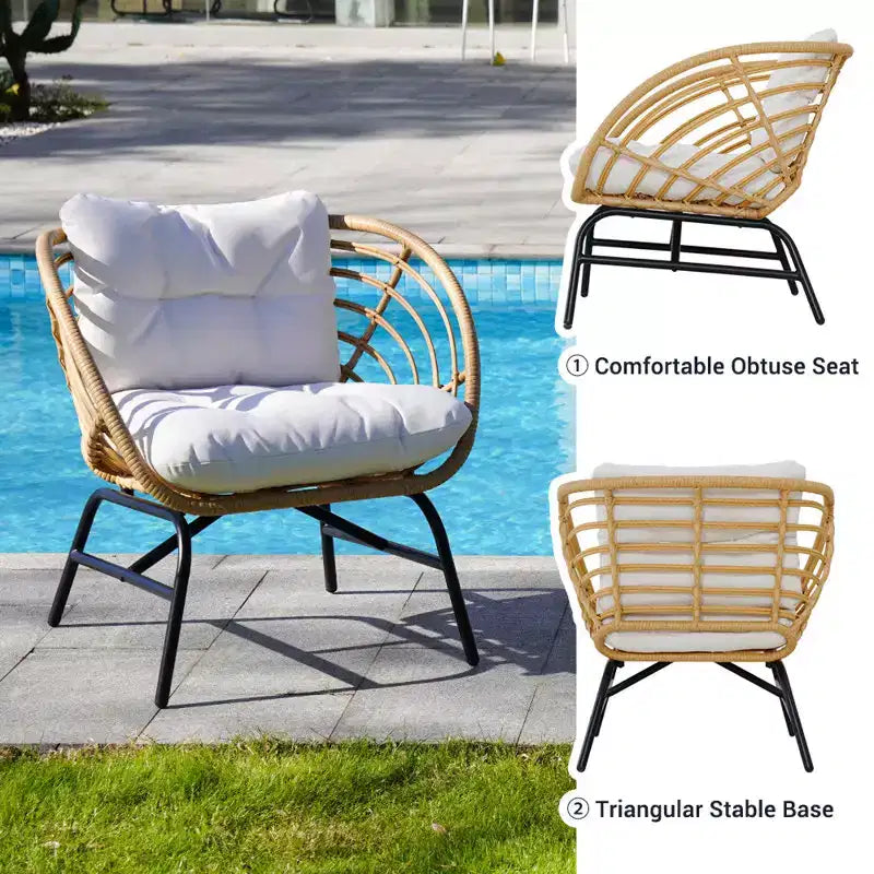 GRANDPATIO 5-delige tuinset van wicker met loveseat