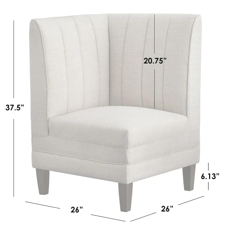 Ensemble banquette capitonnée Lifestorey Kerrington 3 pièces à dossier cannelé