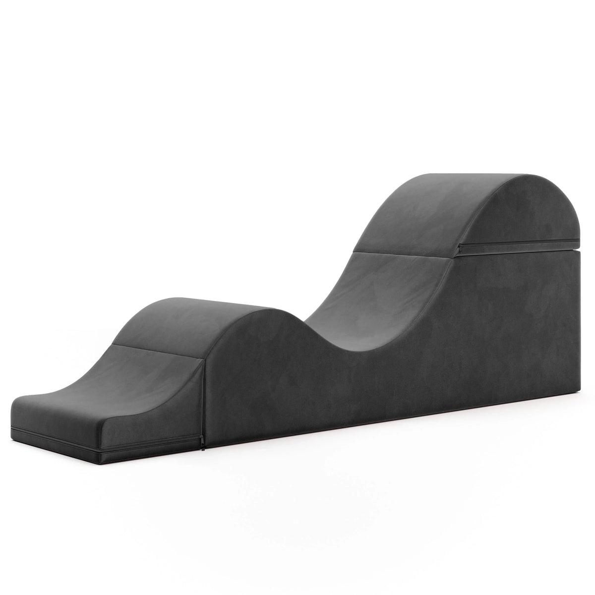 Méridienne convertible Avana Kami / yoga et massage - pouf 2-en-1 avec fauteuil de yoga inclinable escamotable, microvelours - N/A