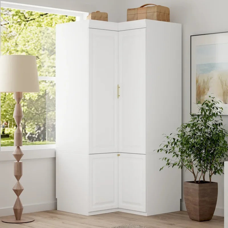 Armoire-penderie 93.9H/74.2H avec penderie, tiroirs et rangements