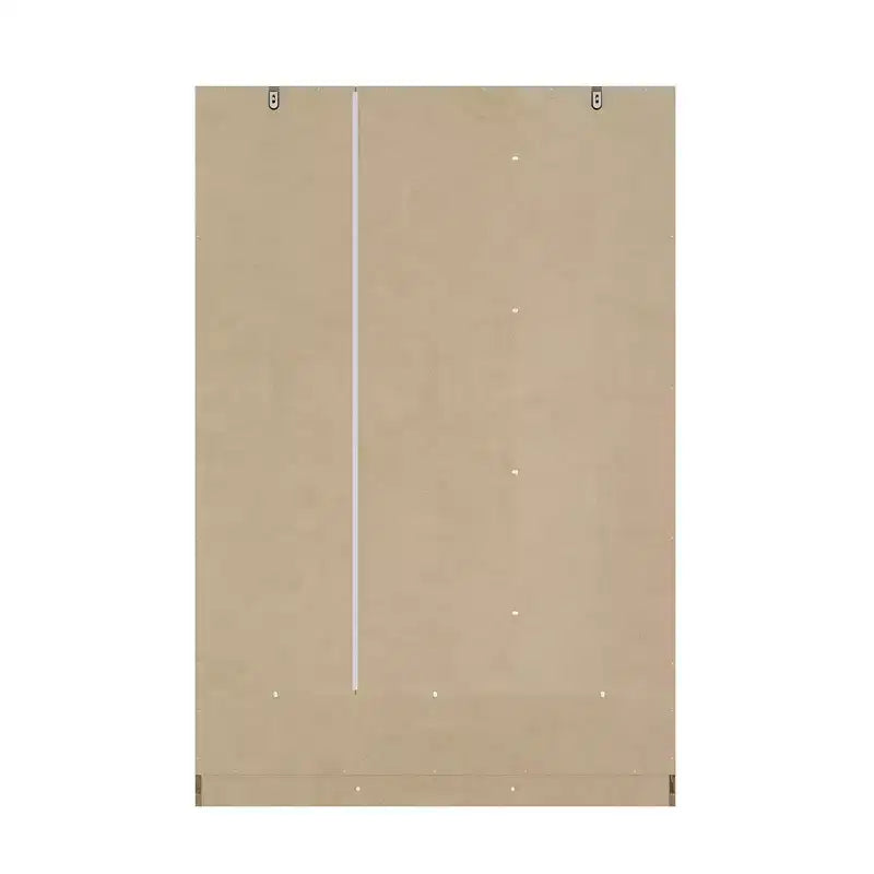 Armoire en rotin Famapy avec 3 tiroirs, placard à 3 portes en rotin respirant, grande armoire de rangement de style rustique pour chambre