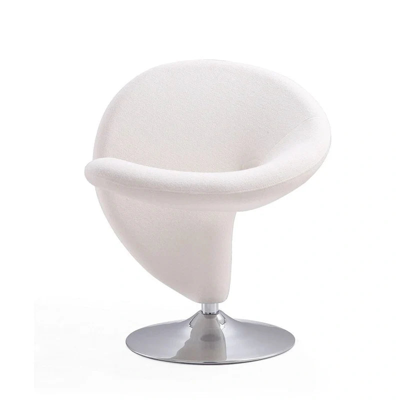Manhattan Comfort Curl Akzent-Drehsessel aus Wollmischgewebe mit Chromgestell (2er-Set)