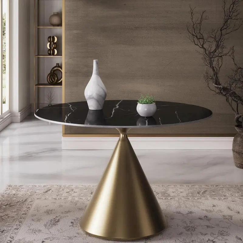 Ensemble de table à manger ronde et de chaises de luxe moderne Morden Fort, 5 pièces