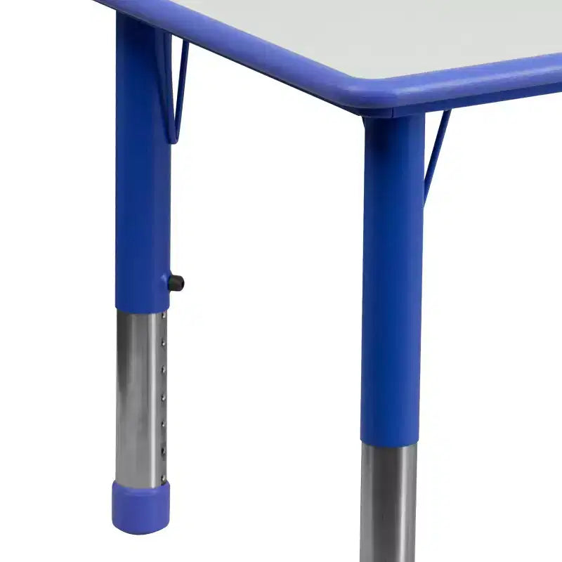 Ensemble table d’activités rectangulaire réglable en hauteur en plastique Emma and Oliver, 23.625W x 47.25L, avec 6 chaises