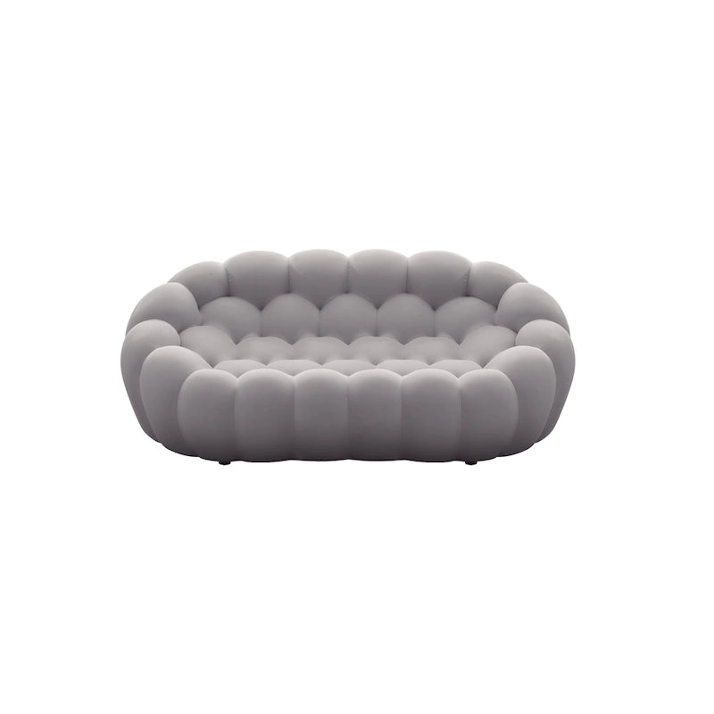 2-zits bubbelvormige, gebogen loungebank met honingraatmotief en 3D-textielstof voor de woonkamer, salon of het appartement