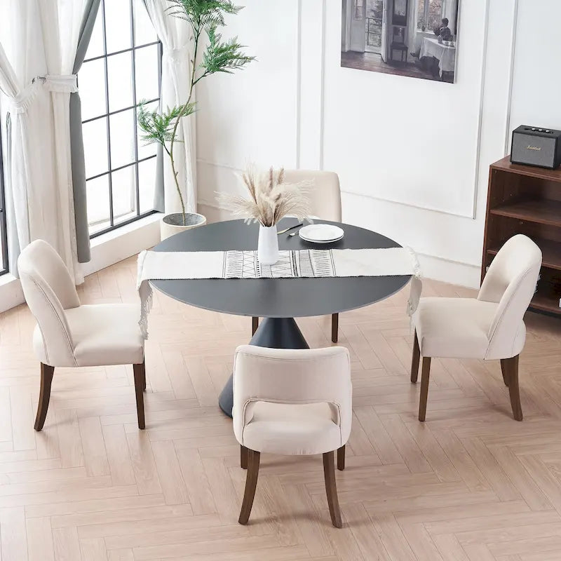 Set aus 4 Esszimmerstühlen mit Stoffbezug