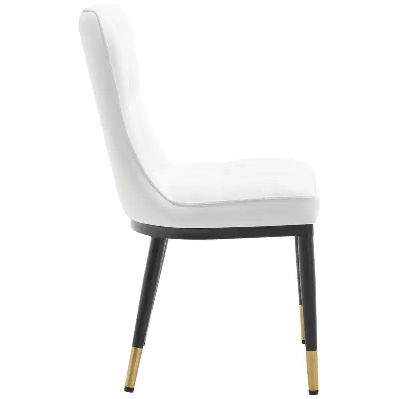 Bekrvio Esszimmerstühle, 6er-Set, moderne Sitzfläche aus Kunstleder mit Polsterung und hoher Rückenlehne, Metallbeine, armlose Küchenstühle für Wohn- und Esszimmer