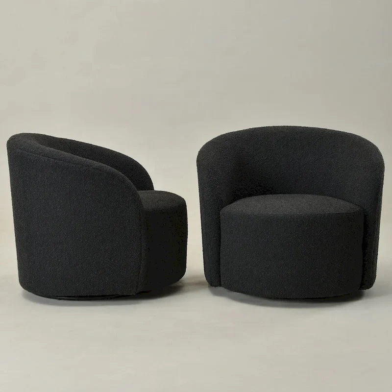 KINWELL, 34 breite gepolsterte drehbare Akzent-Fasssessel (2er-Set)