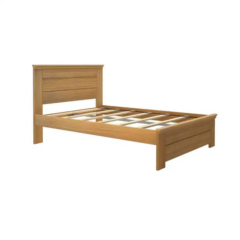 Cadre de lit double de style champêtre Plank+Beam avec tête de lit, lit plateforme en bois massif