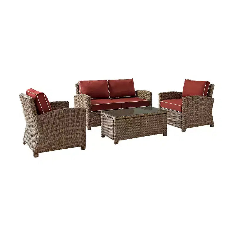 4-teiliges Outdoor-Lounge-Set aus Rattan - Crosley