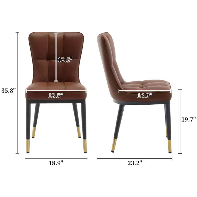 Bekrvio Esszimmerstühle, 6er-Set, moderne Sitzfläche aus Kunstleder mit Polsterung und hoher Rückenlehne, Metallbeine, armlose Küchenstühle für Wohn- und Esszimmer