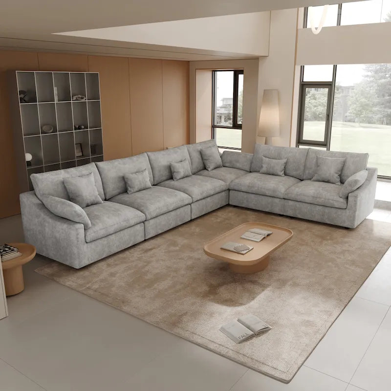 Großes Ecksofa aus Leinen für das Wohnzimmer