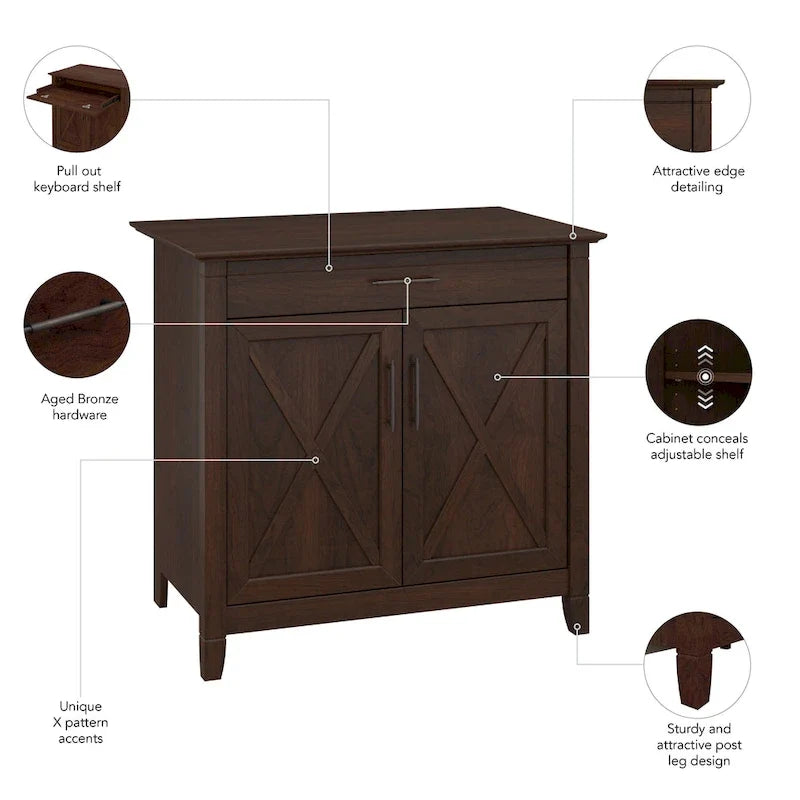 Key West Sekretär mit Aufbewahrungsschrank von Bush Furniture