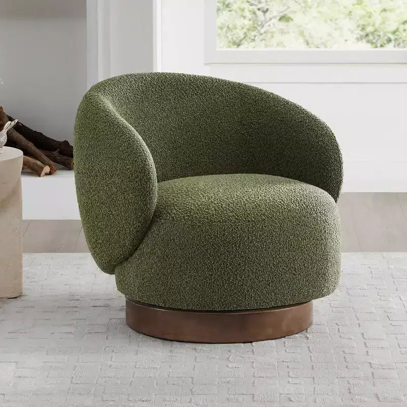Spruce&Spring gepolsterter drehbarer Akzent-Sesselsessel mit Holzgestell