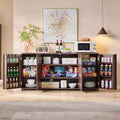 Küchenbuffet-Sideboard mit 4 Türen und Einlegeböden, modernes großes Sideboard mit Stauraum, 66 Kaffeebar-Schränkchen mit Stauraum