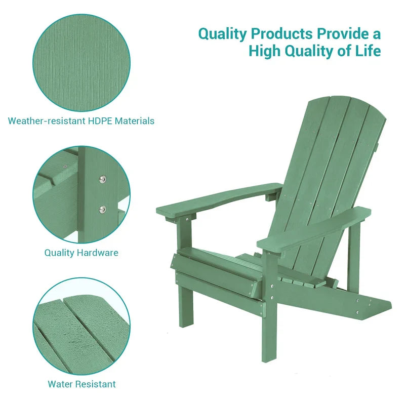 Bonosuki wetterfeste Adirondack-Gartenstühle aus Holz - Set aus 4