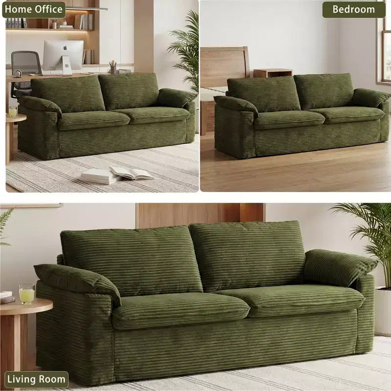 Dyonery 86 Cloud 2-Sitzer-Sofa, tiefe Sitzfläche und breite Armlehnenkissen, stabiler Rahmen, atmungsaktives ergonomisches Design