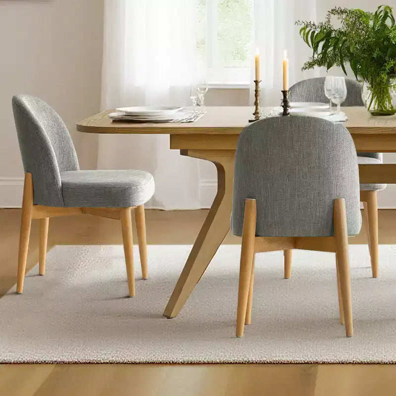 7-teiliges Esszimmer-Set, ausziehbarer Säulentisch mit 78-96 und gepolsterte Stühle mit Beinen aus Massivholz-Panipeachy