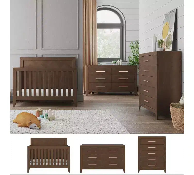 Child Craft Kieran Kinderzimmer-Set, 3-teilig, mit Babybett, Kommode und Schubladenkommode; einschließlich 4-in-1 umbaubarem Babybett