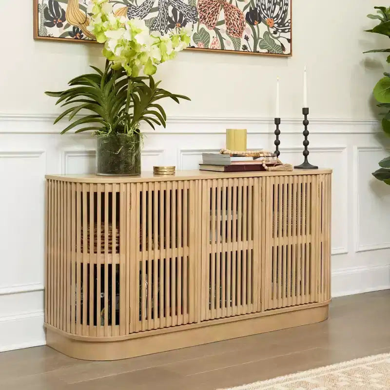 Plank+Beam Contour dressoir van massief hout met 3 deuren, tv-meubel van 59 voor de woonkamer