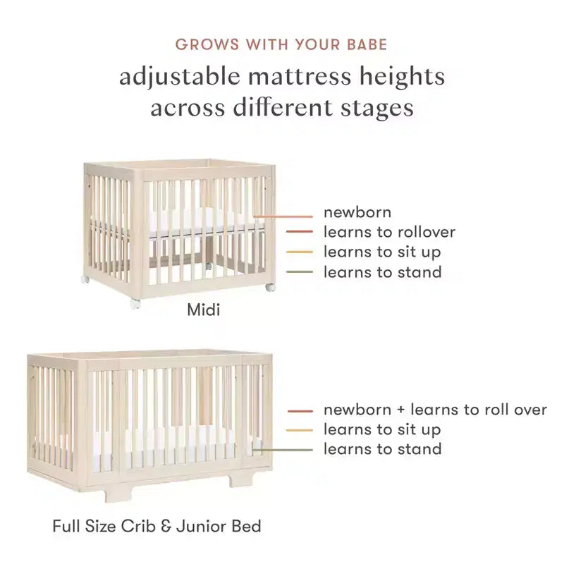 Babyletto Yuzu 8-in-1-Kinderbett, umbaubar mit Umbausets für alle Altersstufen