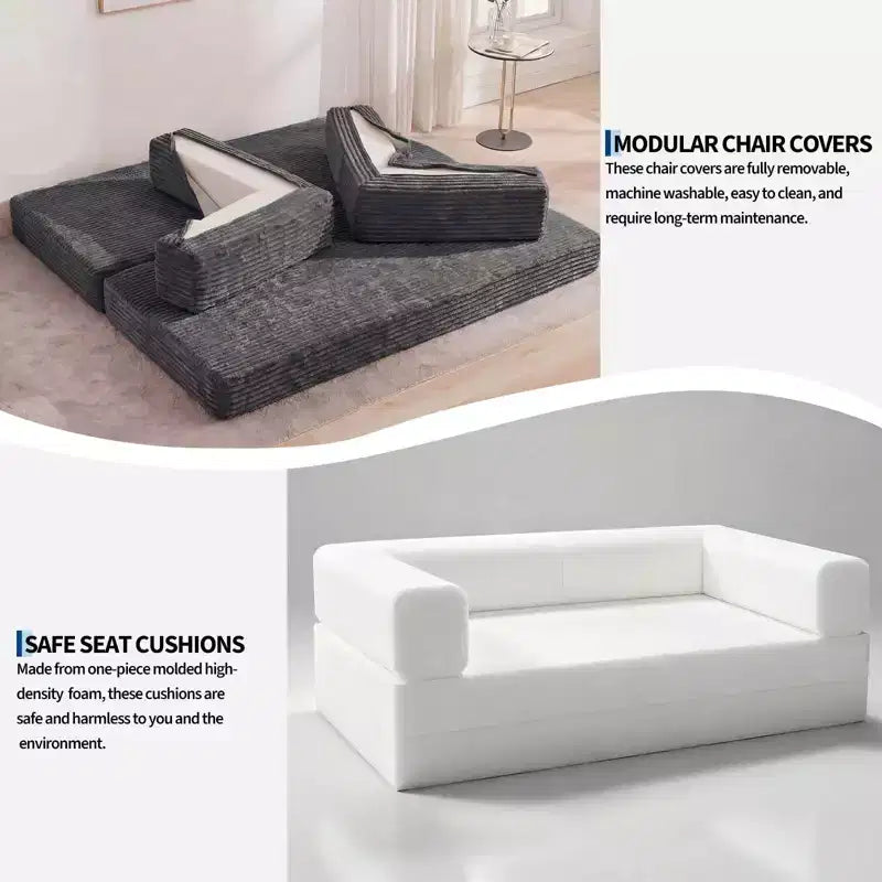 80.7 5-in-1-Schlafsofa mit Cordbezug, 1200 lbs, keine Montage erforderlich
