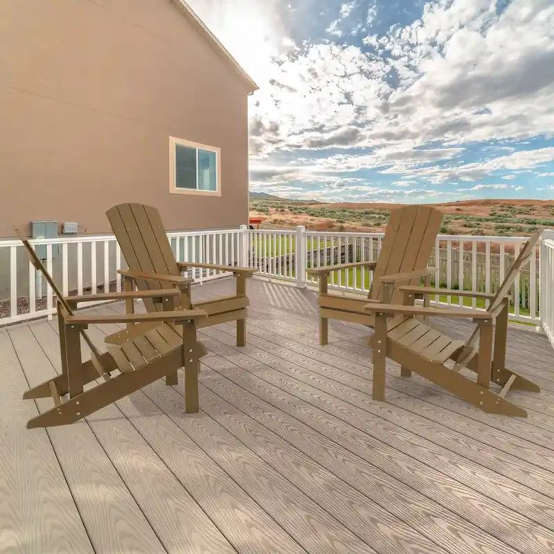 Bonosuki wetterfeste Adirondack-Gartenstühle aus Holz - Set aus 4