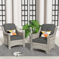 HOOOWOOO 2-piece High Back Wicker Rattan Outdoor Patio Chair Set
