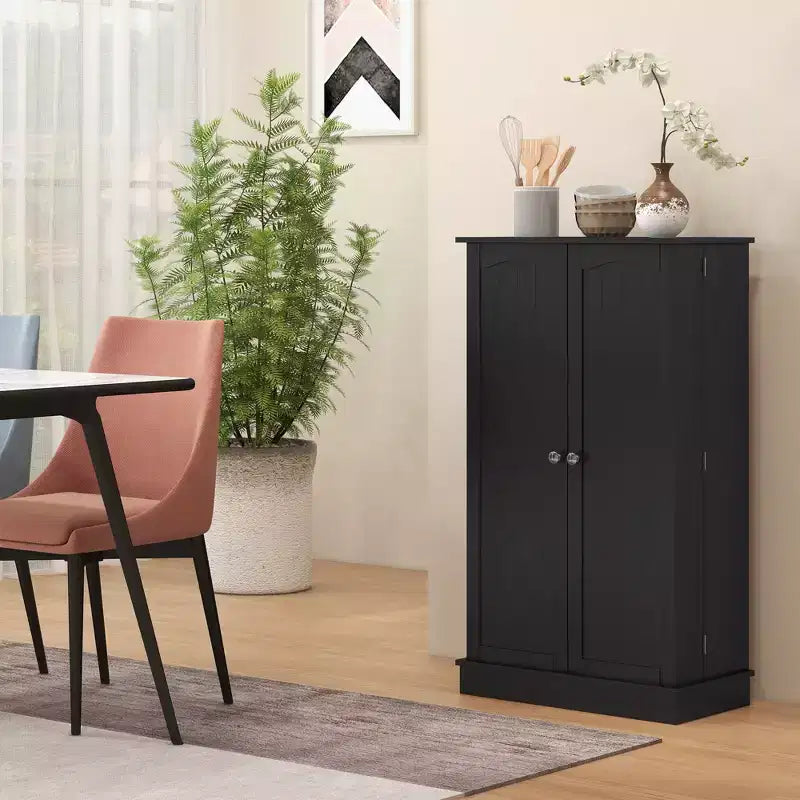 HOMCOM Garde-manger de cuisine de 41, placard de cuisine à 2 portes avec étagères de rangement à 5 niveaux, 12 porte-épices et étagères réglables, pour la salle à manger