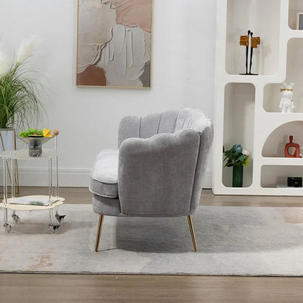 Kleines Mini-Zweisitzer-Sofa mit goldenen Metallbeinen - 2-Sitzer
