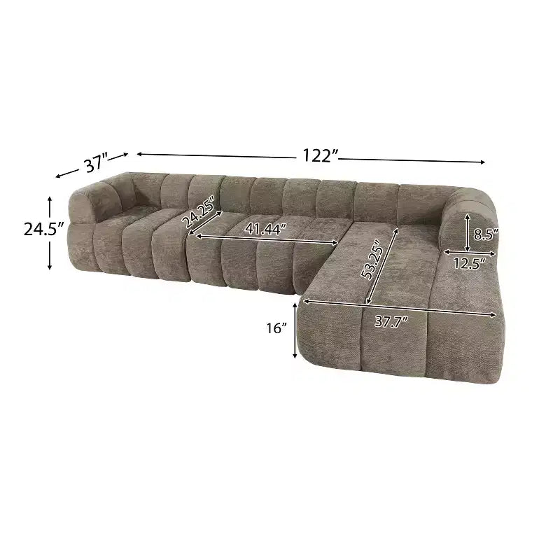 Christopher Knight Home Keri 122 modernes Ecksofa in L-Form mit hochdichtem Schaumstoff und niedriger Rückenlehne