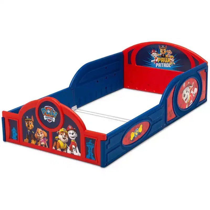 Lit pour tout-petit Delta Children en plastique, pour dormir et jouer, avec barrières de sécurité intégrées - Pat' Patrouille