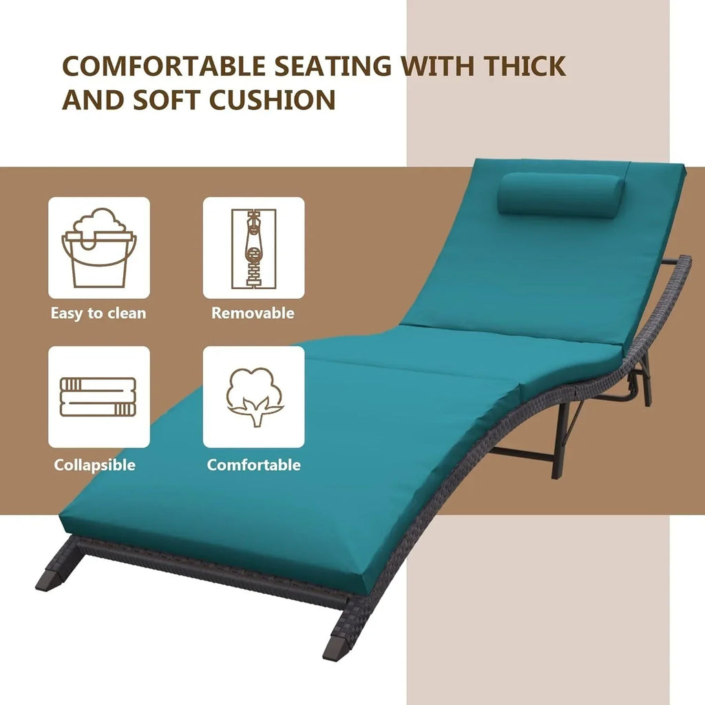 Kullavik 3-teiliges Outdoor-Lounge-Set mit Liegestühlen
