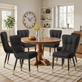 Bekrvio Esszimmerstühle, 6er-Set, moderne Sitzfläche aus Kunstleder mit Polsterung und hoher Rückenlehne, Metallbeine, armlose Küchenstühle für Wohn- und Esszimmer