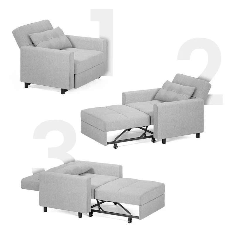 Verstelbare slaapbank 3-in-1, uitschuifbare fauteuilbank, ombouwbaar opklapbed voor de woonkamer