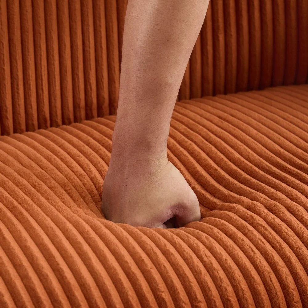 2-Sitzer-Sofa mit Cordbezug und Beinen aus Walnussholz