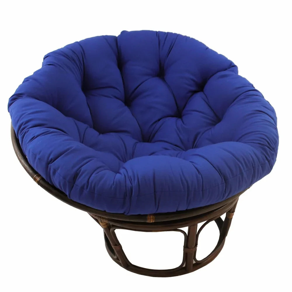 Fauteuil papasan Bali en rotin de 42 pouces avec coussin en sergé