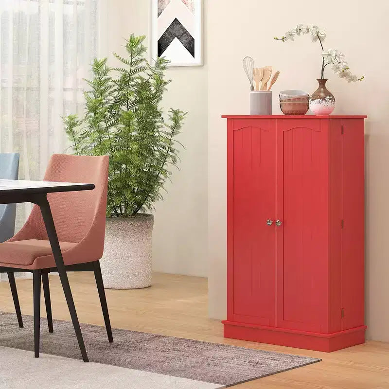 HOMCOM Garde-manger de cuisine de 41, placard de cuisine à 2 portes avec étagères de rangement à 5 niveaux, 12 porte-épices et étagères réglables, pour la salle à manger