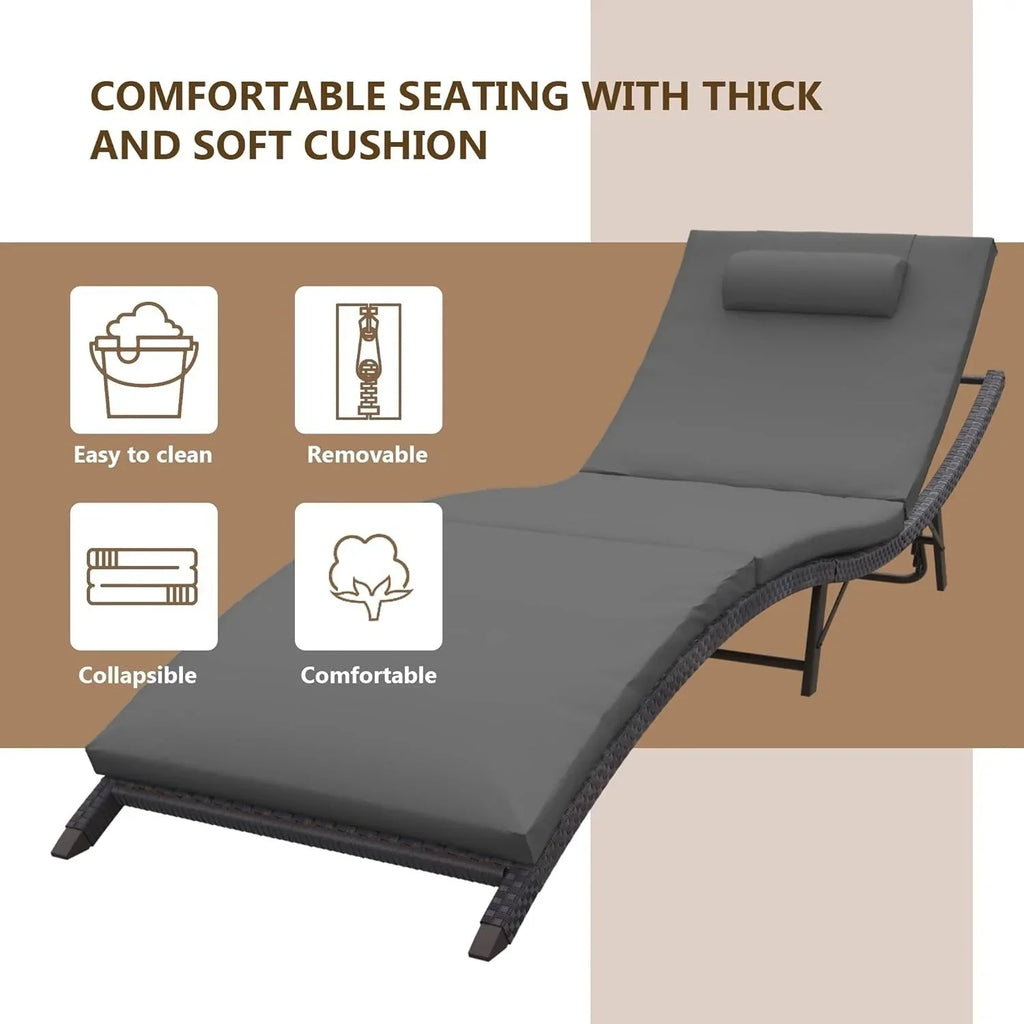 Kullavik 3-teiliges Outdoor-Lounge-Set mit Liegestühlen