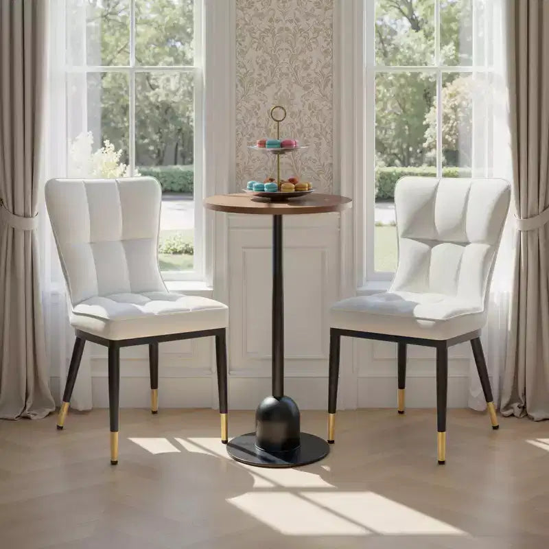 Bekrvio Esszimmerstühle, 6er-Set, moderne Sitzfläche aus Kunstleder mit Polsterung und hoher Rückenlehne, Metallbeine, armlose Küchenstühle für Wohn- und Esszimmer