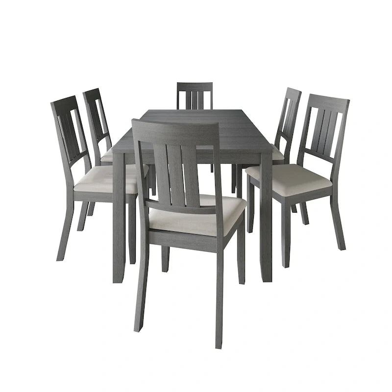 CraftPorch klassisches Esszimmer-Set aus Holz, 7-teilig