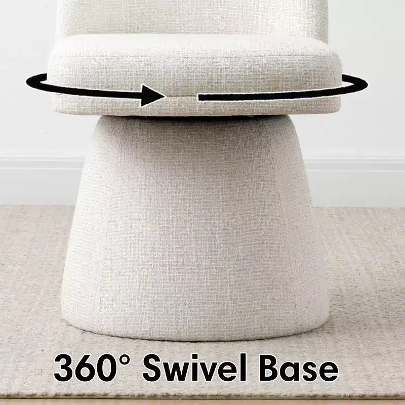 Set van 6 moderne draaibare eetkamerstoelen zonder armleuningen, 360°, met onderstel op voet, elegante accentstoelen voor keuken, eetkamer of kantoor - Panipeachy