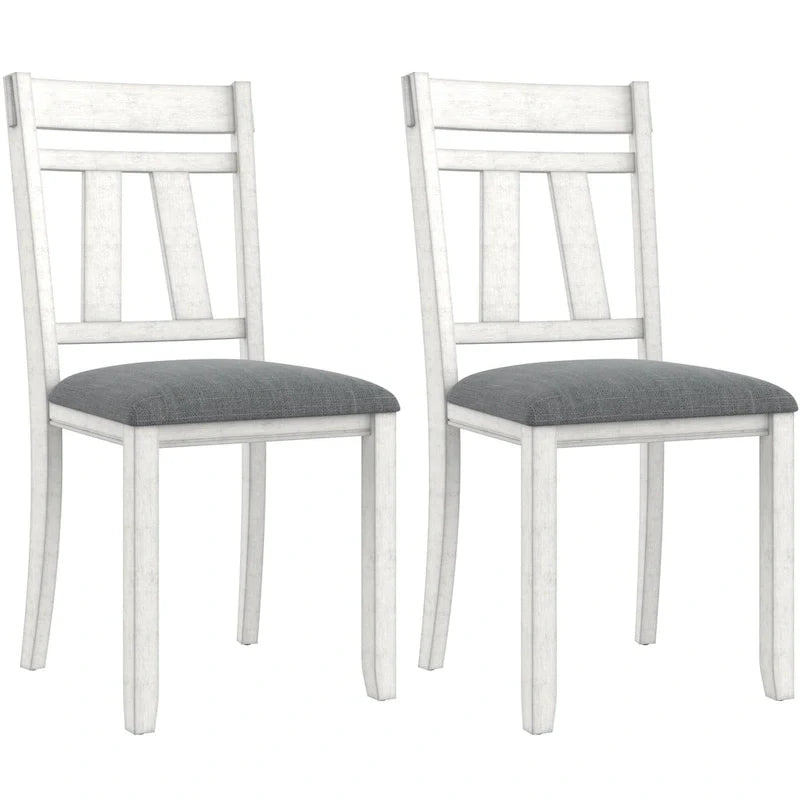 VECELO Esszimmerstühle aus Massivholz mit Sitzfläche aus Leinenstoff, 2er-/4er-/6er-Set