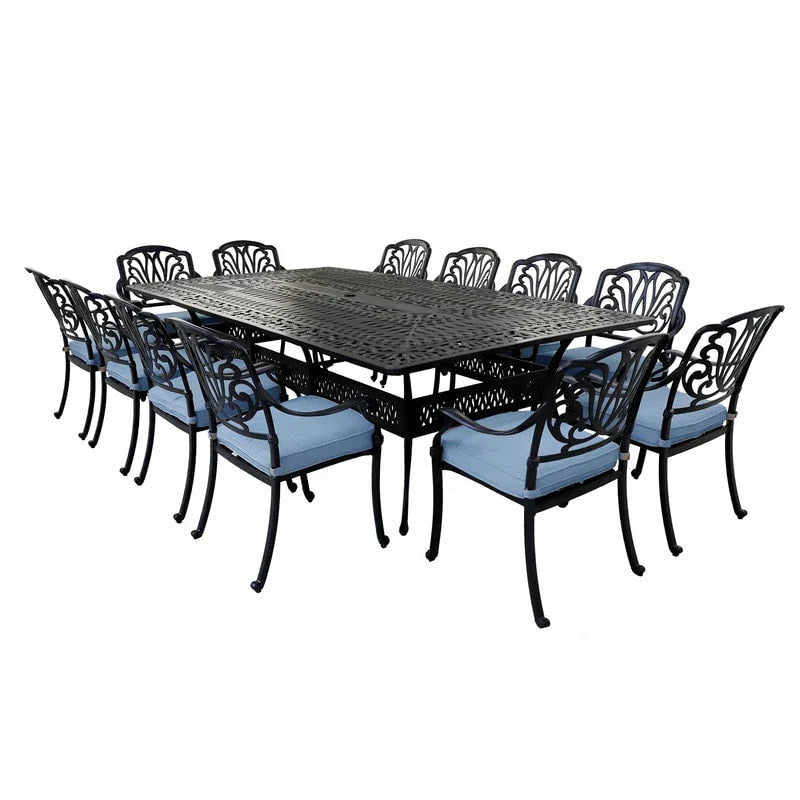 13-teiliges Essplatz-Set Manasquan aus Aluminium in Gunmetal von Havenside Home