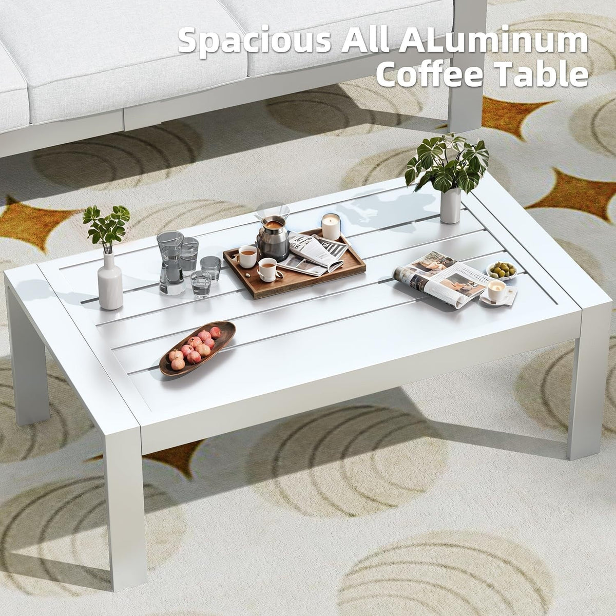 AECOJOY 7-teiliges Gartenmöbelset aus Aluminium für draußen