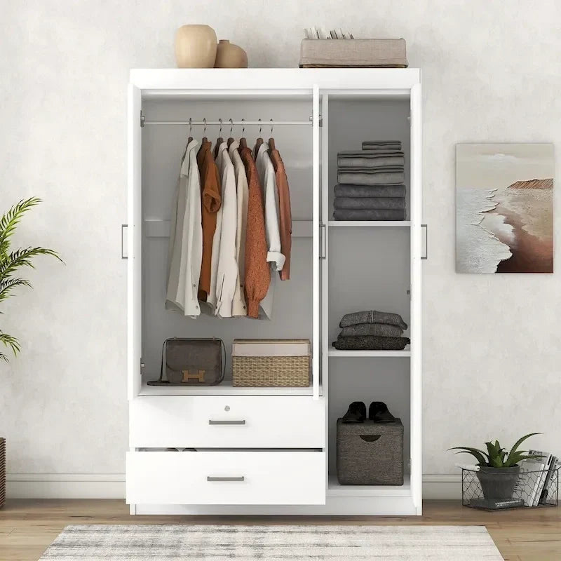 Kleiderschrank mit 3 Türen und 2 Schubladen